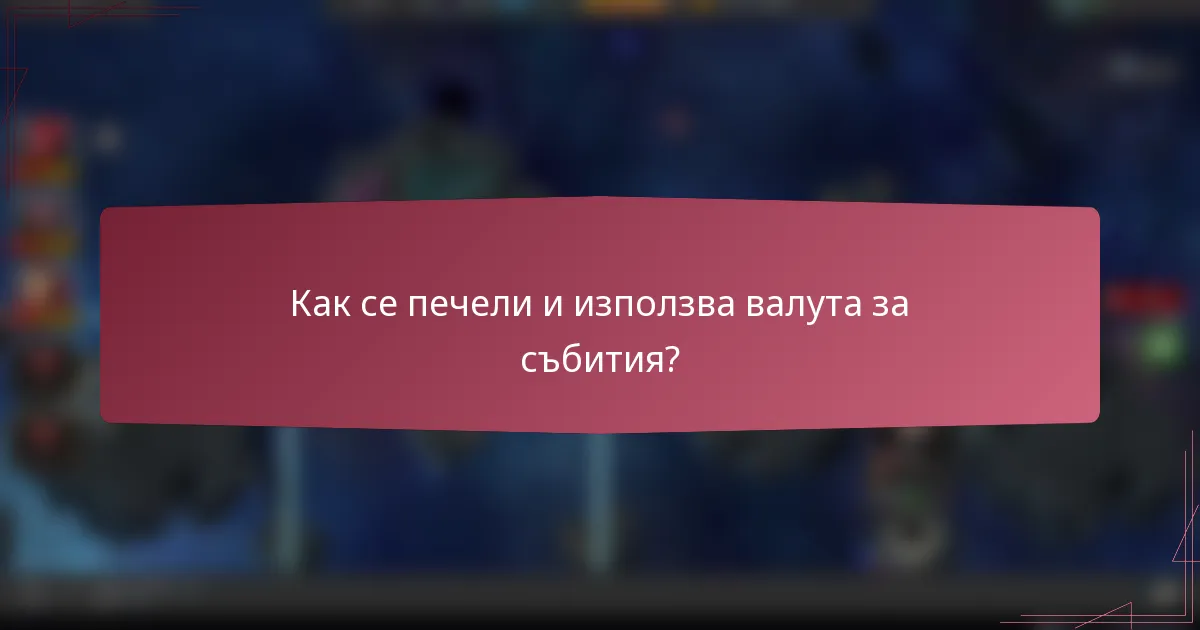 Как се печели и използва валута за събития?