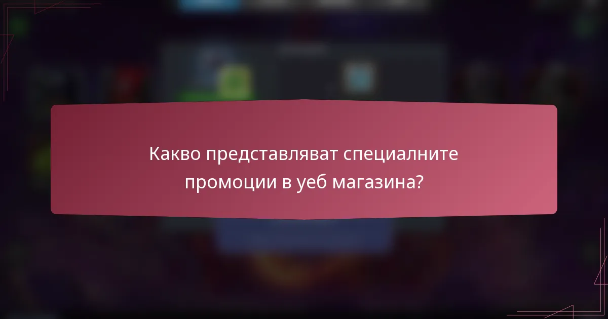 Какво представляват специалните промоции в уеб магазина?
